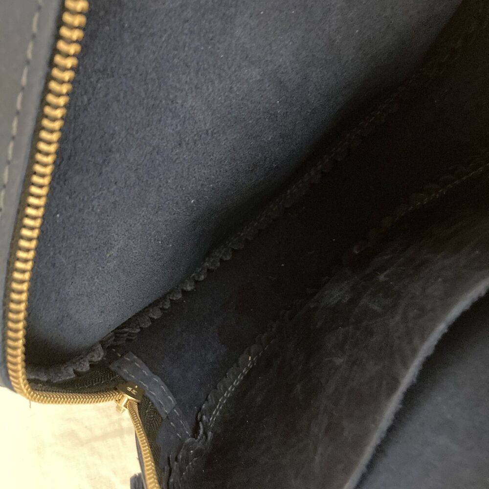 Portland Leather Goods Circle Crossbody Navy Deep Water Large 9" Premium Purse - Picture 6 of 7